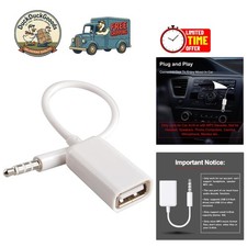 3.5mm Male to USB 2.0 Female Adapter for Car AUX with MP3 Decoder, Compact