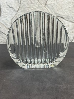 Glass Ribbed Mod Single Stem Vase Beautiful Clear Vintage from Turkey 
