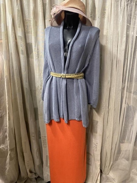 Women Peter Hahn Sweater Grey Cotton 50 / 4XL / 58