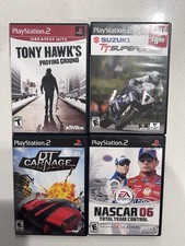 PS2 Games Lot of 4 Tony Hawk DT Carnage NASCAR 06 Suzuki TT Super Bikes