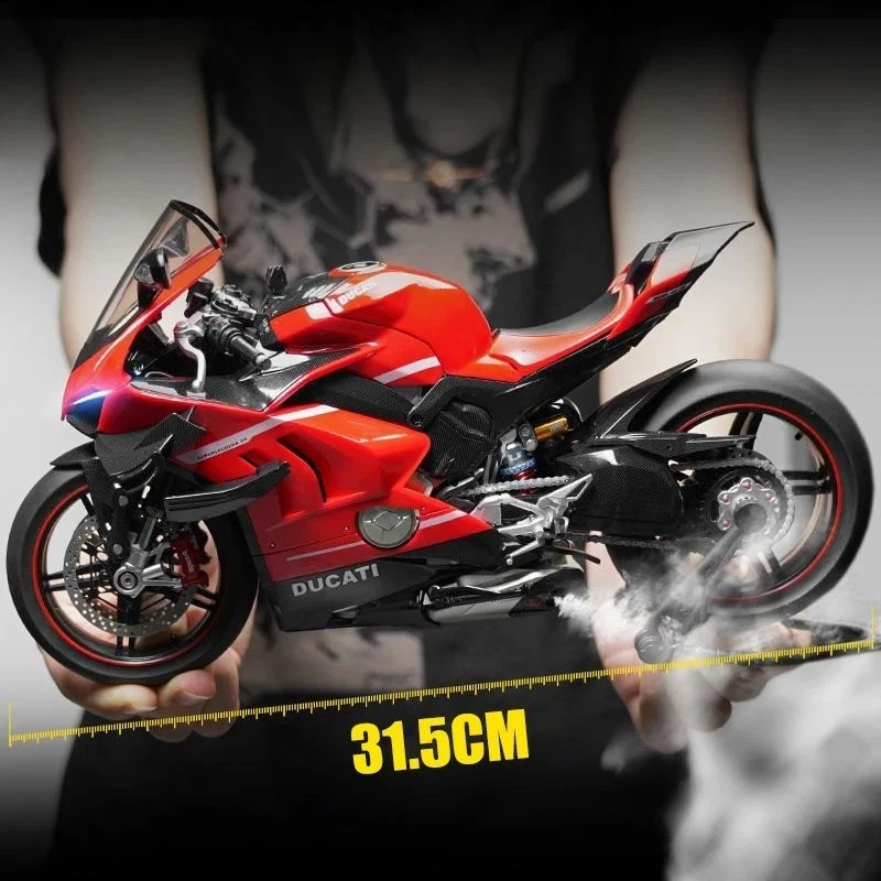 Diecast Spray 1:6 Ducati V4 Motorcycle Alloy Model Collection Miniature Voiture - Image 4 of 4