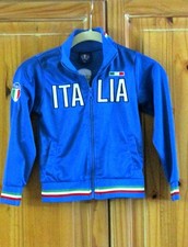 Blue Italia Jacket Full Zip Long Sleeves 3-4 Kids Boys Italy Flag