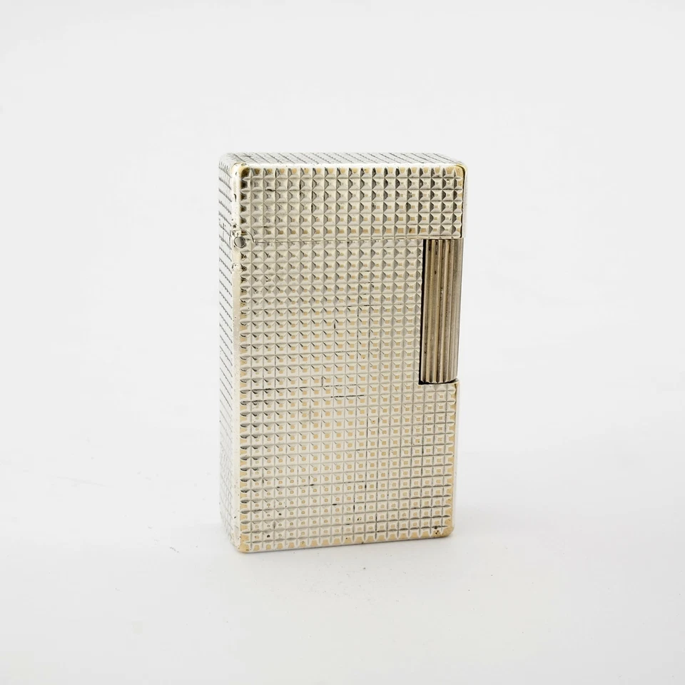 Vintage ST Dupont Line 1 1L Large Lighter. Silver Diamond Head. Made in France - Imagen 2 de 4