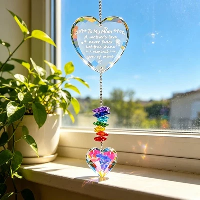 Gravur Herz Edelstein Sonnenfänger für durchdachte Wohndeko 31 cm Silber Kette - Bild 1 von 4