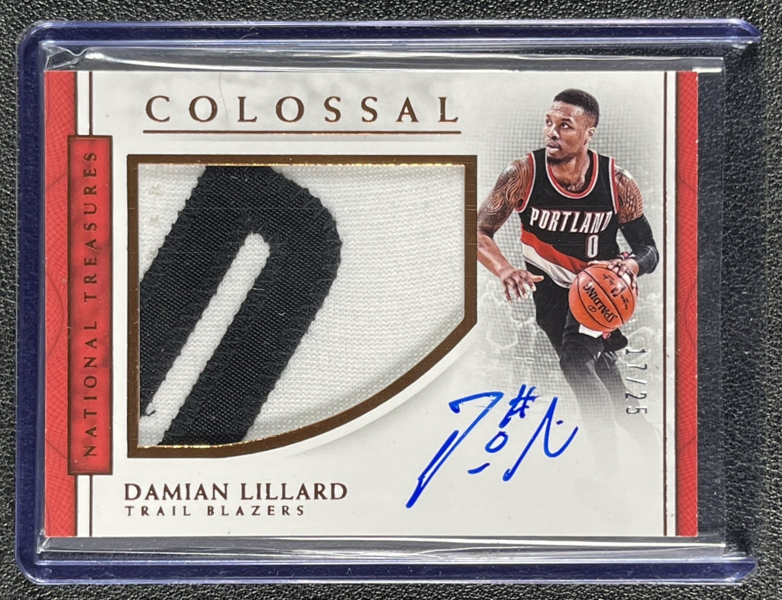 DAMIAN LILLARD 2016 PANINI NATIONAL TREASURES COLOSSAL GU PATCH AUTO BRONZE /25