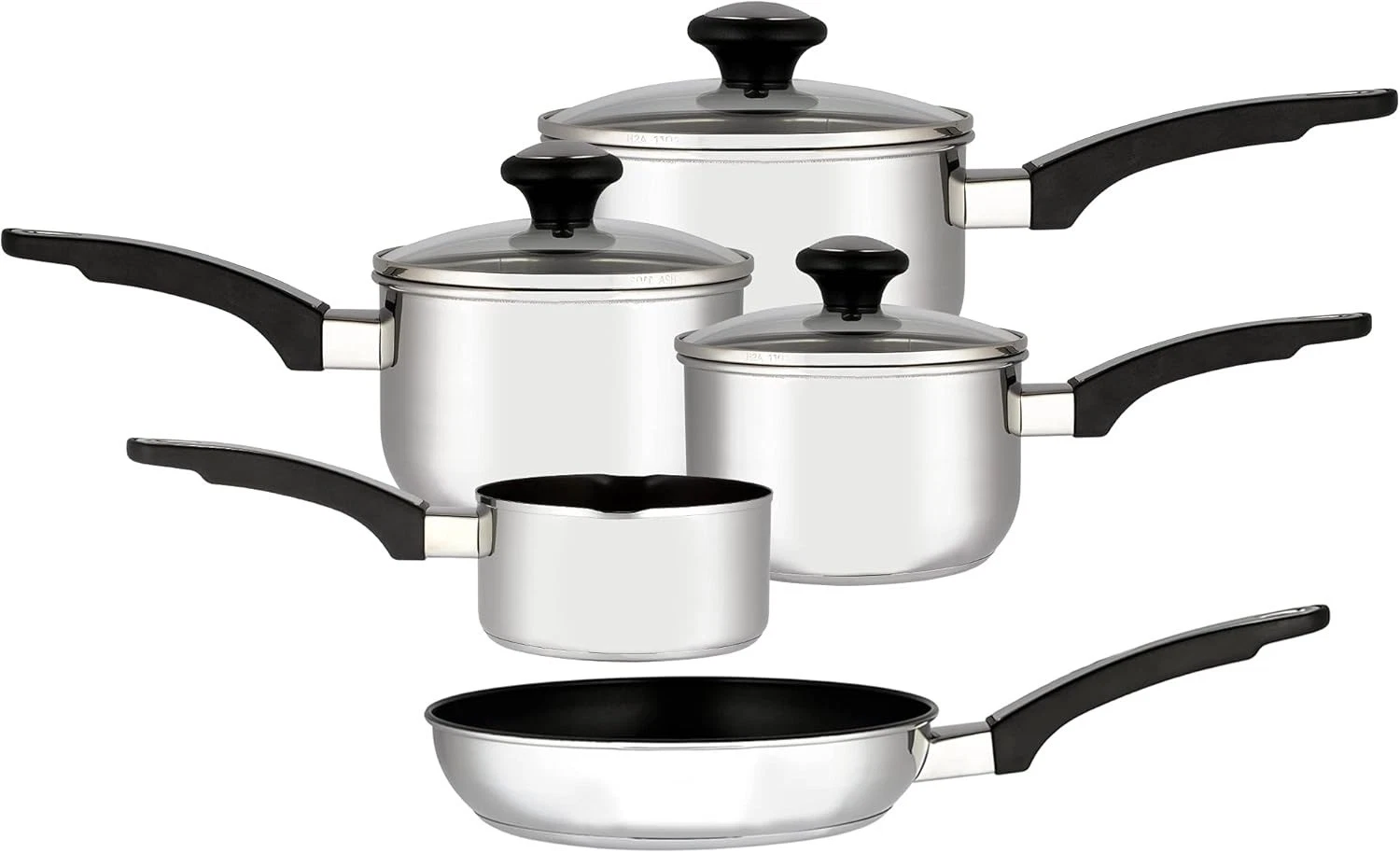 Prestige Everyday 5 Piece Stainless Steel Cookware Set Induction Pan Pots Lids