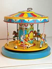 J Chein? Windup Tin Merry Go Round Carousel, Works, Nice