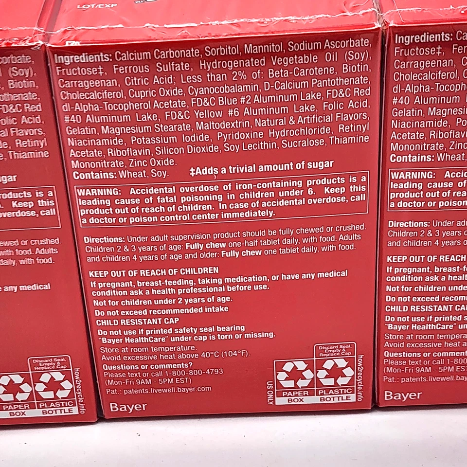 Paquete de 3 multivitamínicos completos Picapiedra para niños 90 comprimidos masticables cada uno 26/08 Foto 4 de 4