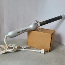 Beachwaver Pro 1 S Ceramic Rotating Curling Iron 1” Barrel Silver Black Works 