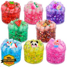 8 Pack Jelly Cube Slime Kit Crunchy Non-Sticky Stress Relief Toy