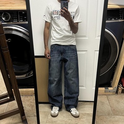 Vintage Y2K Baggy Faded Ecko Unltd Jeans Sz. 34X30 Whisker Skater Loose Wide Leg