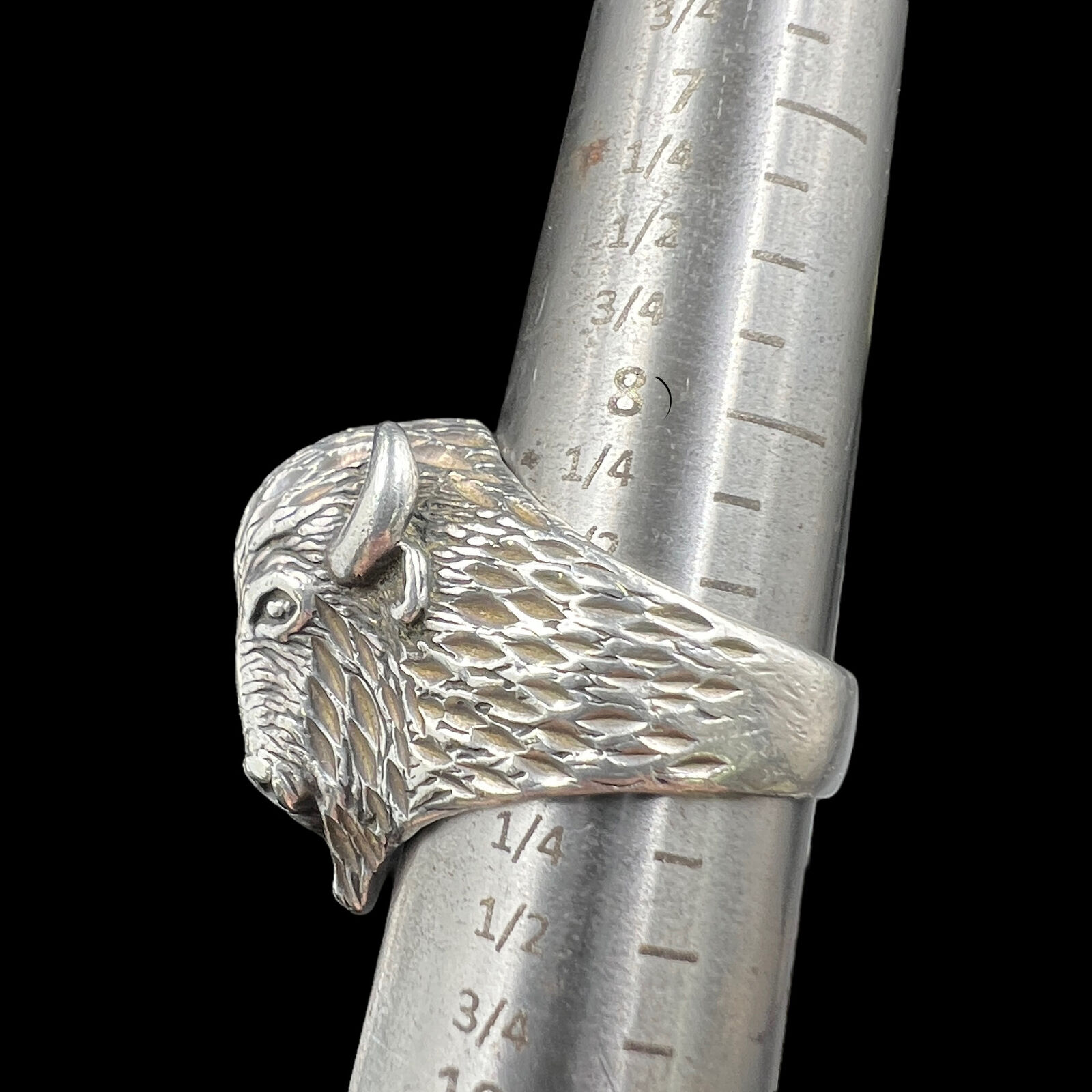 Estate sterling silver buffalo ring - image 4