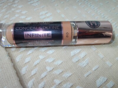 Pack of 2 Makeup Revolution Beauty Conceal & Define Infinite Concealer XL, C12