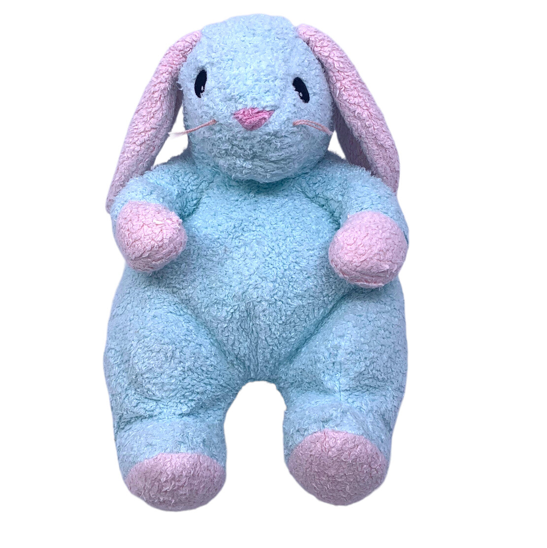 1999 Retired TY Baby Huggybunny 13” Plush Blue Pink Rattle Rabbit