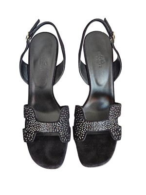 Hermès Black Joy 105 Crystal Embellished Sandal | eBay display picture 1