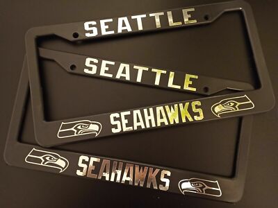 - SET of 2 - Seattle Seahawks Plastic License Plate Frames