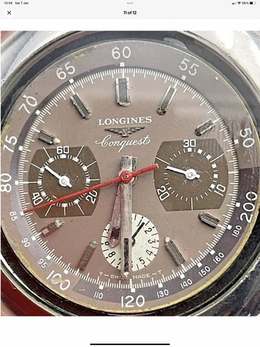 RARE LONGINES CONQUEST CHRONOGRAPH 8595-1 MENS WATCH VALJOUX 726 MOVEMENT LOVELY - Picture 11 of 12