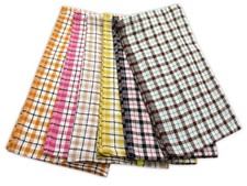 Pack of 10 Economy Check Tea Towels Cotton Rich Professional For Restaurants