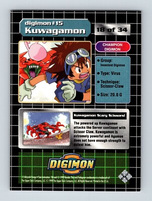 Digimon - Kuwagamon 18 - EXCLUSIVE - Animated Series Upper Deck