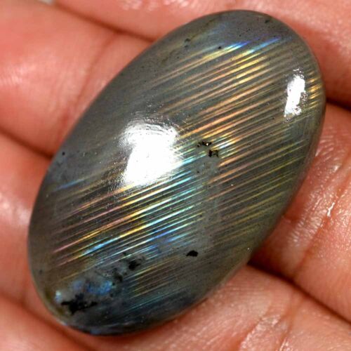 67.60 Cts 100% Natural Superb Flashy Labradorite Oval Cabochon Gemstone SL47 - Picture 1 of 2