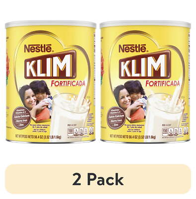2 pack Nestle Klim Fortificada Milk Powder, Toddler Formula, 53 Servin,3.52 lbs