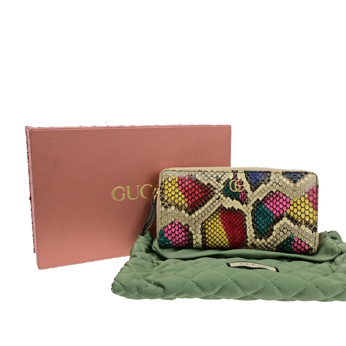 GUCCI GG Long Zipper Wallet Purse Exotic Leather WE RD YW GN GUCCI GG Long Zipper Wallet Purse Exotic Leather WE RD YW GN
