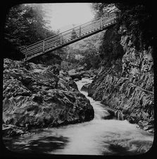ANTIQUE Magic Lantern Slide MINERS BRIDGE BETWS Y COED C1900 PHOTO WALES