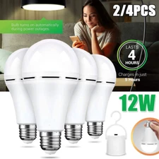 2025 4X Rechargeable Emergency Light Bulb 12W Equivalent 1200mAh Battery Backup