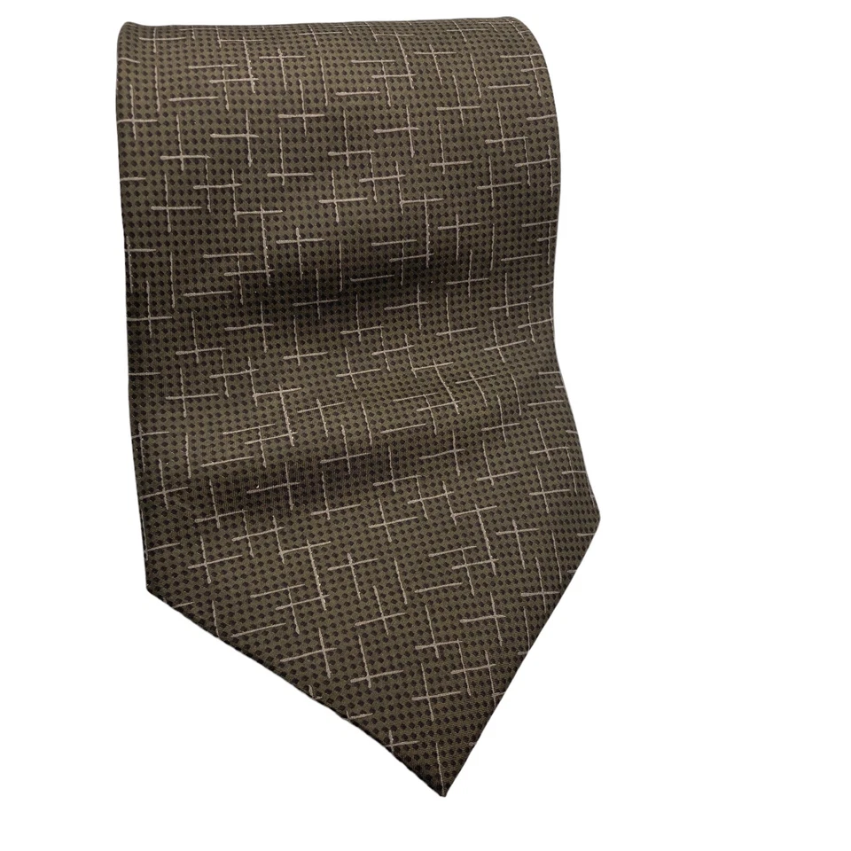 Corbata Covona Hombre 100% Seda Patrón Cruz Marrón Foto 4 de 4