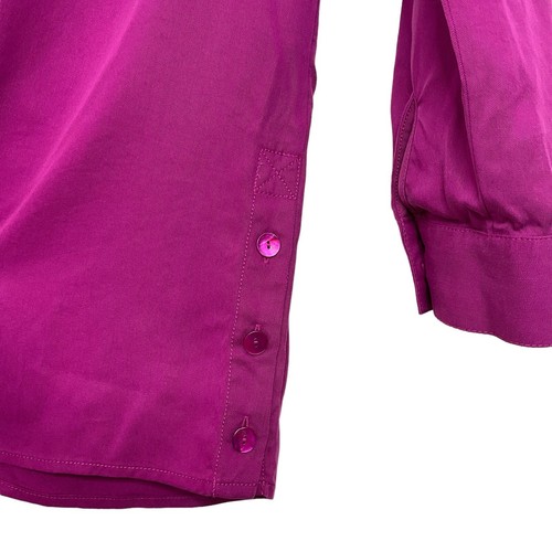 Soft Surroundings Pink Tencel Button Front Top Long Sleeve Collared Size XS - Picture 4 of 6