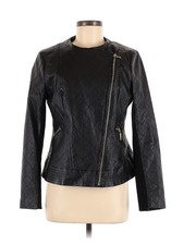 Iman Women Black Leather Jacket M