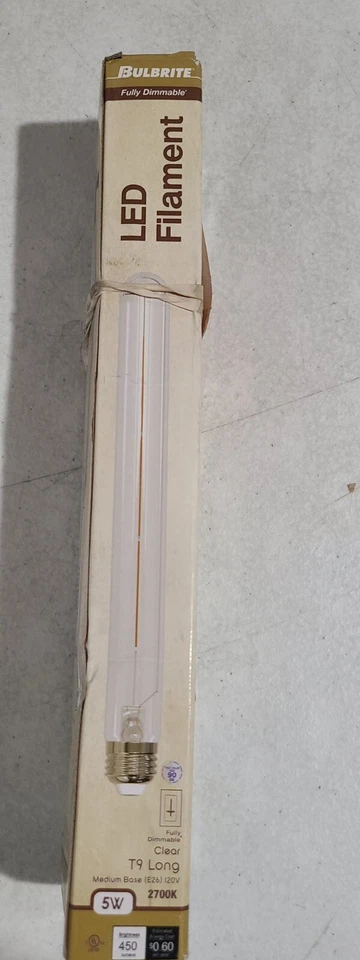 Bulbrite 40Watt Equivalent T9 Clear Dimmable Edison Light Bulb Warm White2PK - Image 2 of 3