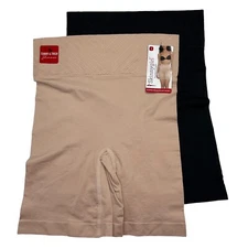 Skinnygirl Slip Shorts Seamless Shaper Double Layer Tummy Waistband 2 Pair 7032
