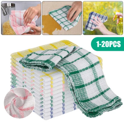 1-20pcs Kitchen Dish Cloths Cotton Super Cleaning Absorbency Towel Washing Rags - Image 1 of 4