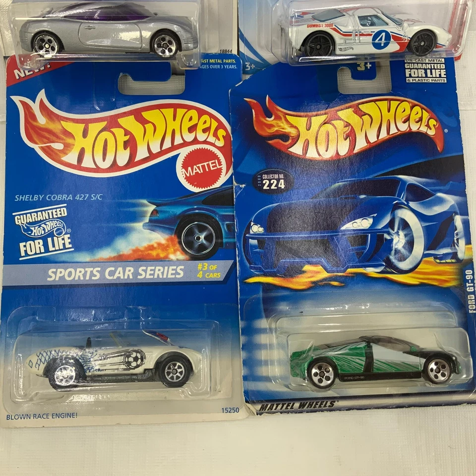 Hot Wheels Chrysler Thunderbolt Ford GT-40 Shelby Cobra 427 S/C Lote de 4 DieCast Foto 3 de 4