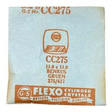 Germanow-Simon Mach (GS) CC275 Watch Crystal 11.0x11.0 NOS Part Flexo Benrus