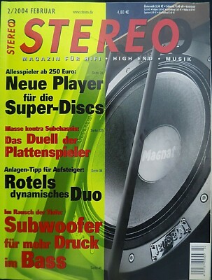 STEREO 2/04, QUAD ESL 57, HPG NIGHTINGALE ST,JBL TI K SUB,ELAC 211.2,B&W ASW 800