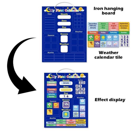 Baby Cognitive Wall Stickers Hanging Board Four Seasons Weather Time L8L7 Q B7G1 - Afbeelding 9 van 18