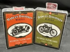Harley Davidson Motorcycle Historic Playing Cards lot x 2 SEALED US Playing card