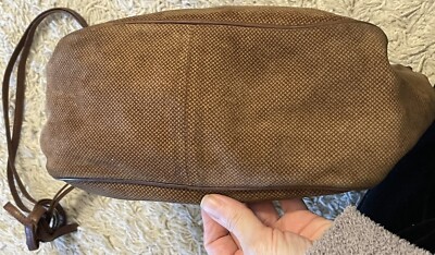 bottega veneta brown suede bag