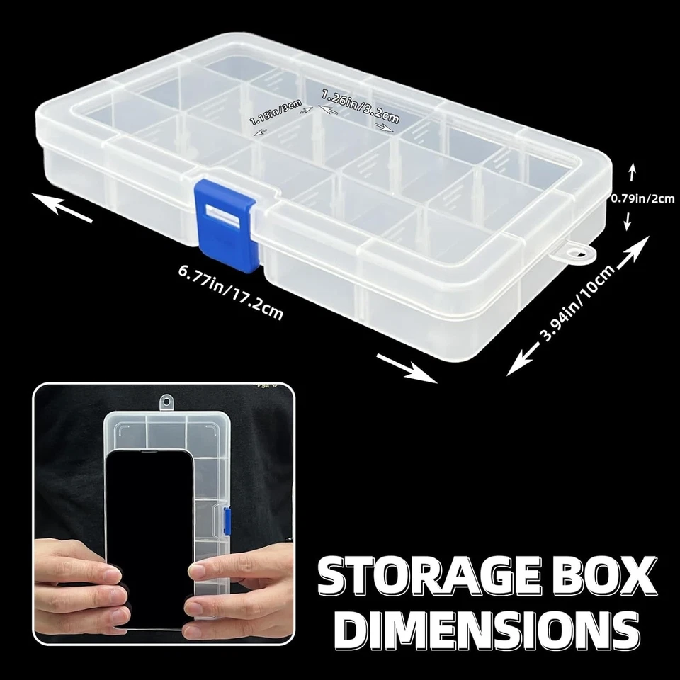 DUOFIRE Plastic Organizer Container Storage Box 15 grid White 4 Pack - Image 2 of 4