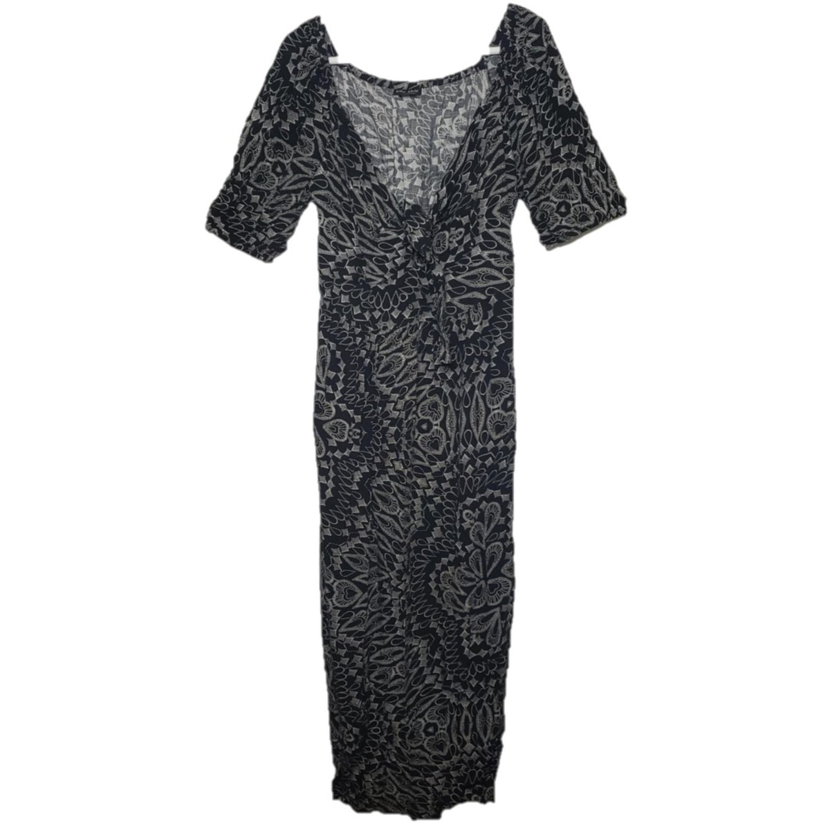 empire waist dress size 14 Black Pattern Lightweight Empire-Waist Maxi Wrap empire waist formal dress Kaya Tie Strap Maxi decorative pulls celebrating every inch without Color:wine