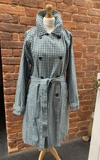 Free Assembly Green Gingham Checked Belted Trench Coat Mackintosh Xl
