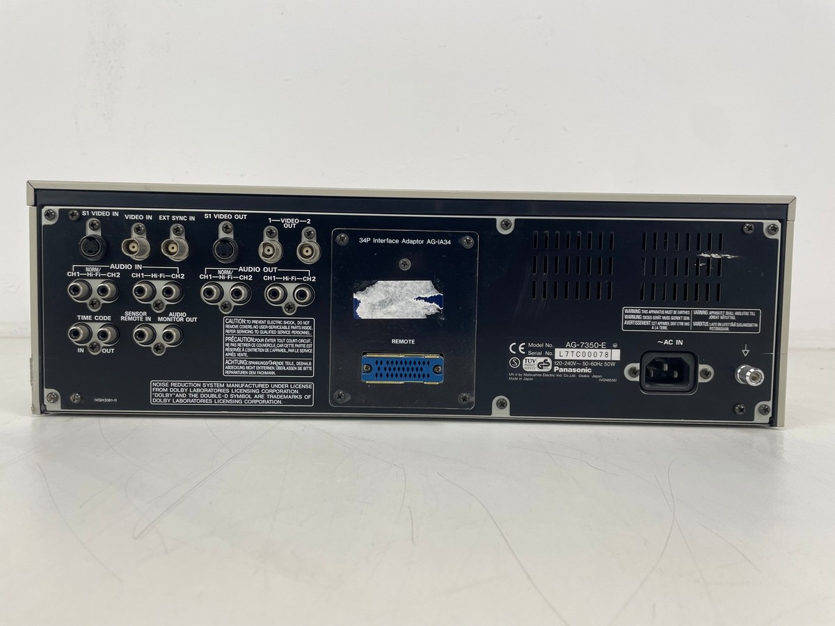 Panasonic - AG-7350 - SVHS - Video Cassette Recorder - Fully
