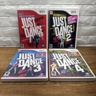 Just Dance 1 2 3 4 Bundle (Nintendo Wii) Dance Party Family Fun Exercise Tested