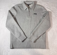 Michael Kors Sweatshirt Men s Quarter Zip Pullover Small Gray Cotton Blend