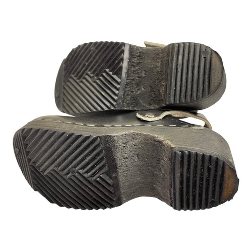 Girls Kid Mary Jane Shoe Clog Wooden Sole Size 8.5-9 Or 25 Black - Picture 13 of 15
