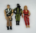 Set Of 3 Vintage Small Jointed GI Joe Figurines Ralph "Nunchuk" Badducci