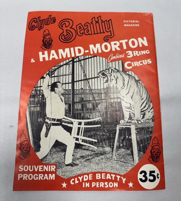 Clyde Beatty 3 Ring Circus Program & Stub Signed By E.Kelly & Hugo Zacchini