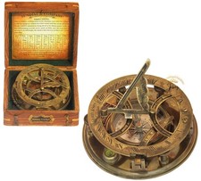 12,7 cm gro&szlig;er Steampunk-Sonnenuhr-Kompass Edelrost Antik Messing Sonnenuhren